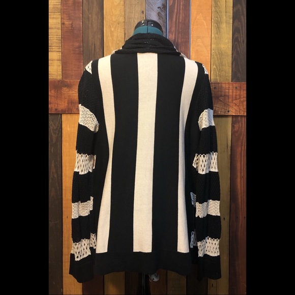 Colour Works Striped Cardigan Size Med. - Picture 3 of 11
